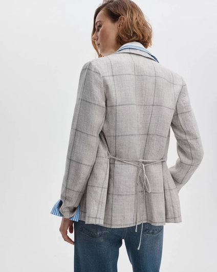 Rag & Bone Chappell Plaid Blazer in White