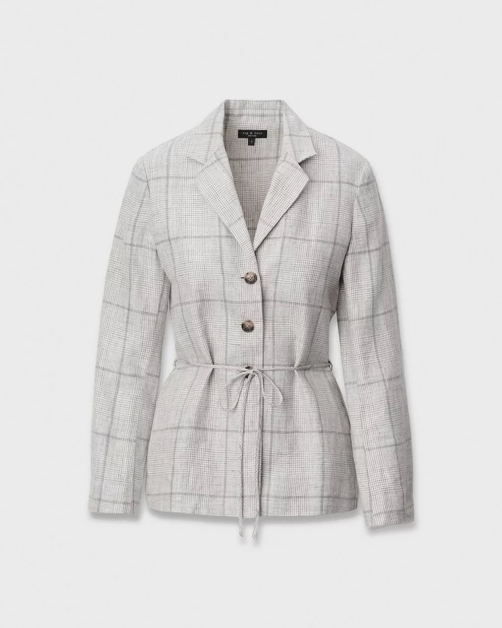 Rag & Bone Chappell Plaid Blazer in White