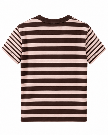 Rag & Bone Kelly Mixed Stripe Perfect Tee - Pink, Brown Multi