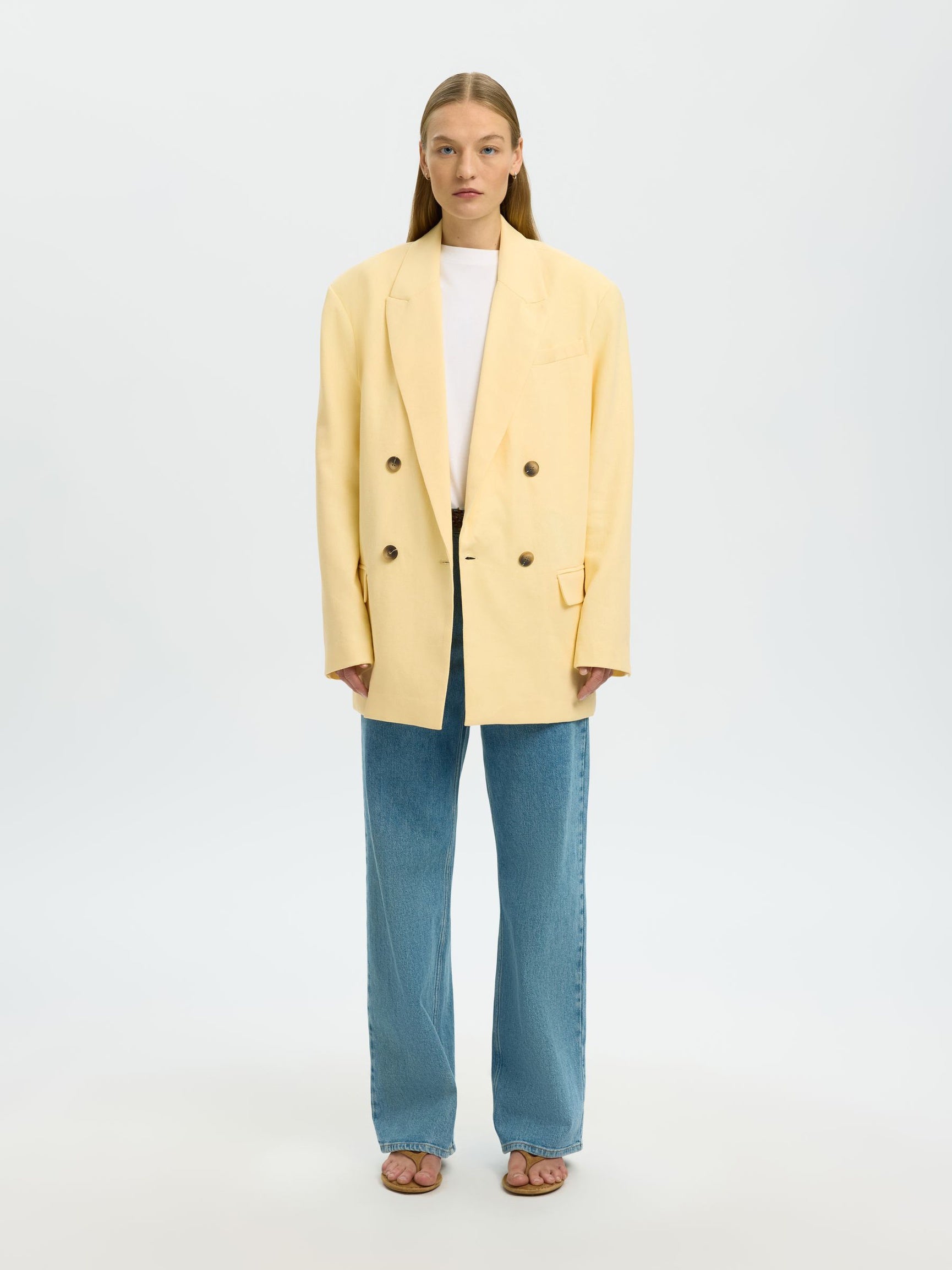 SELECTED Oversized Marlie Blazer in Italian Straw