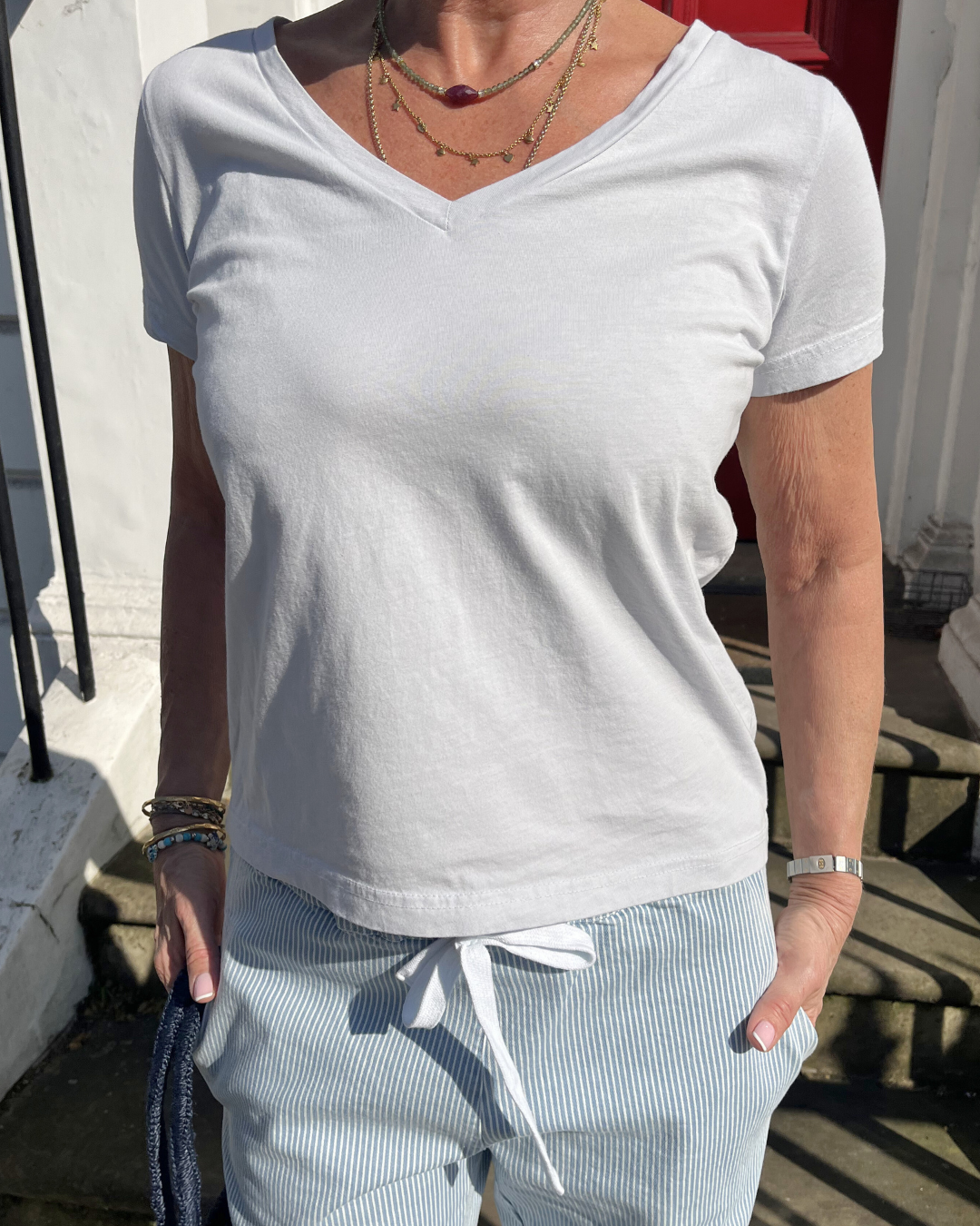 Crossley  Biril V Tee in Grey Down