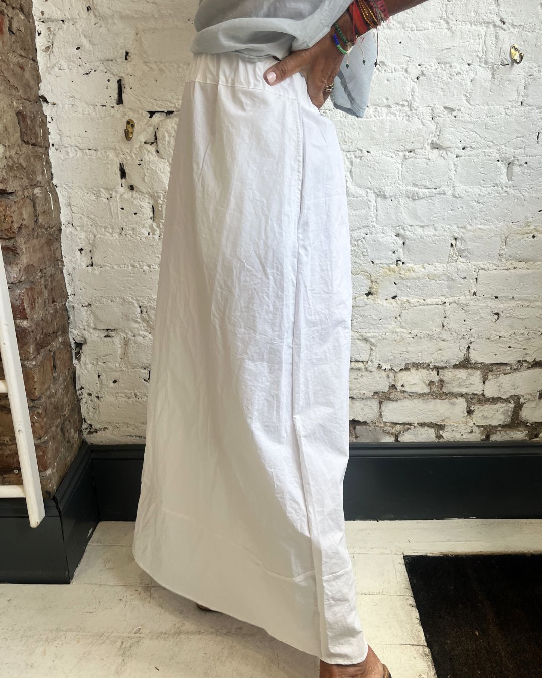 Crossley Flin Wrinkle-Effect Maxi Skirt in White