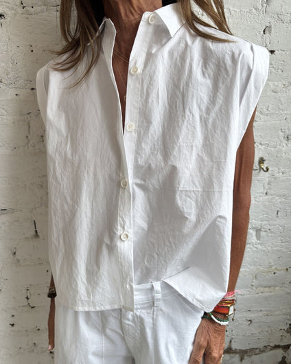 Crossley Folu Wrinkle Effect SL Shirt in White