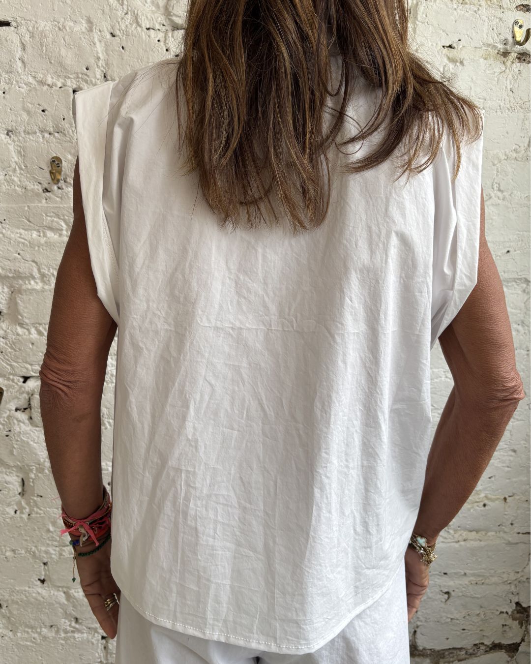 Crossley Folu Wrinkle Effect SL Shirt in White