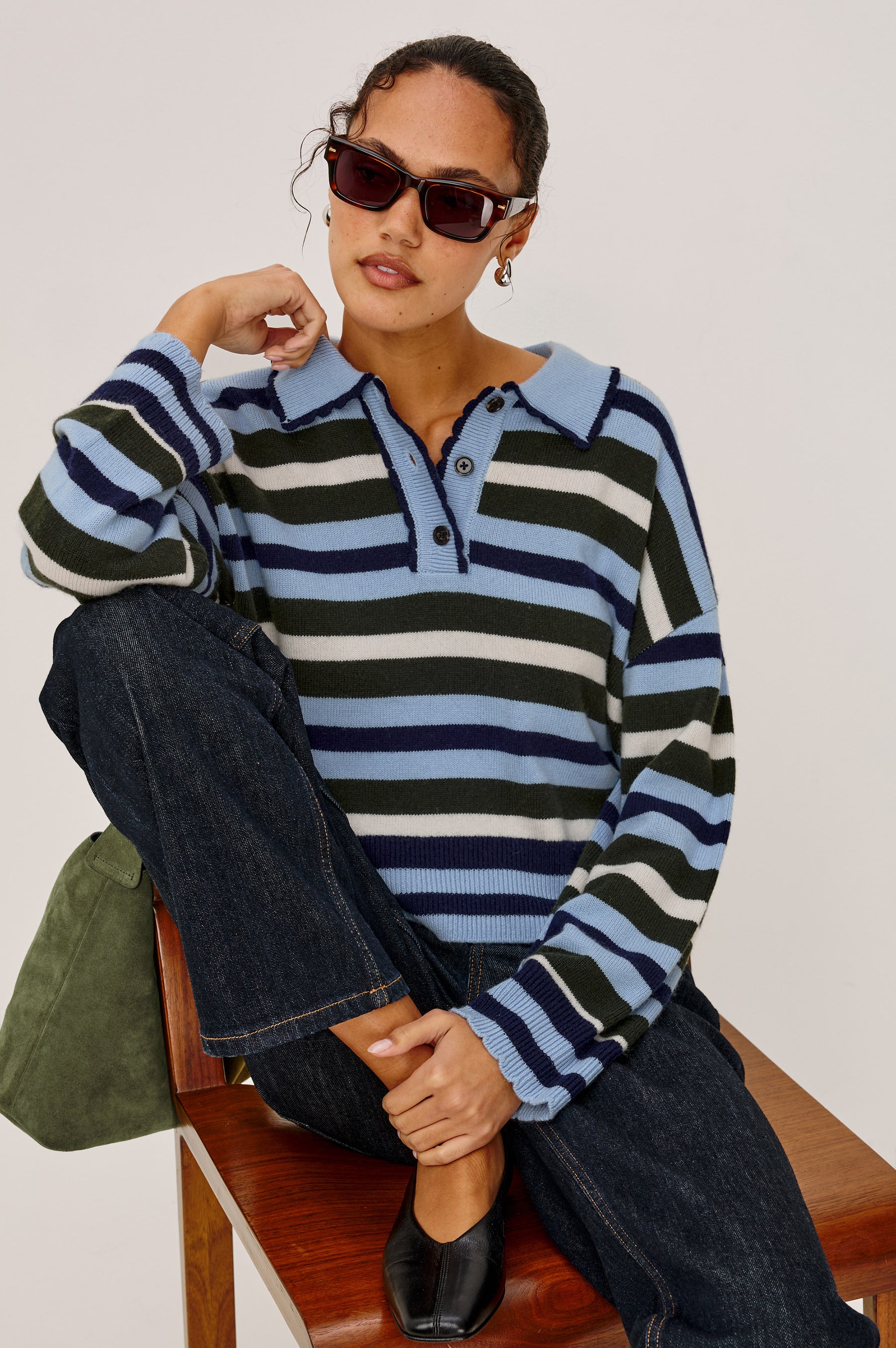 Rails Delora Knit - Sky Forest Stripe