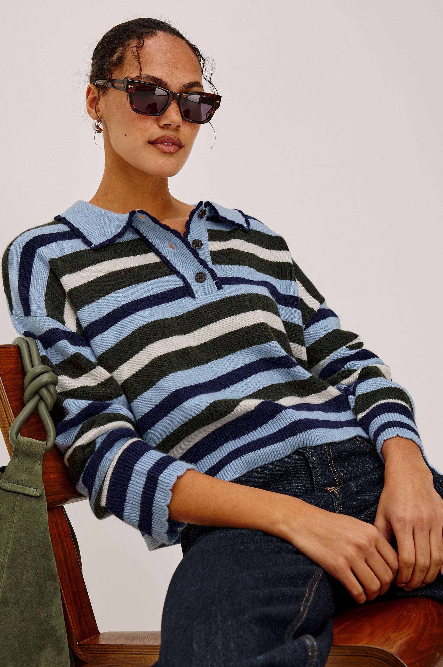 Rails Delora Knit - Sky Forest Stripe