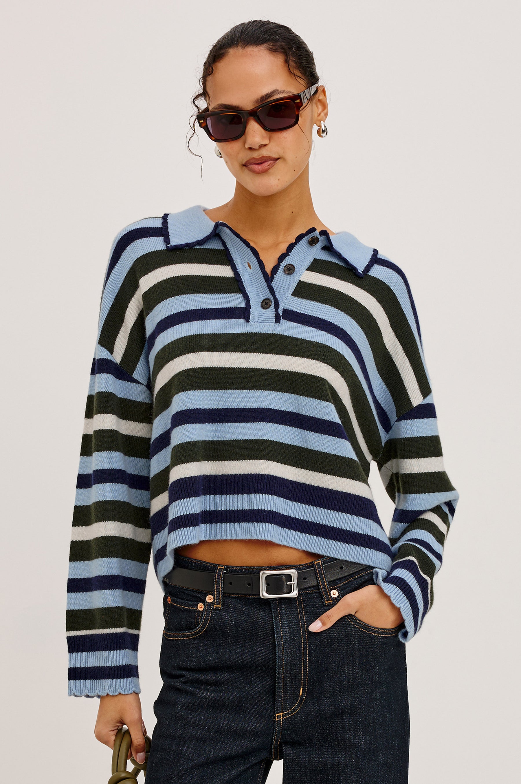 Rails Delora Knit - Sky Forest Stripe