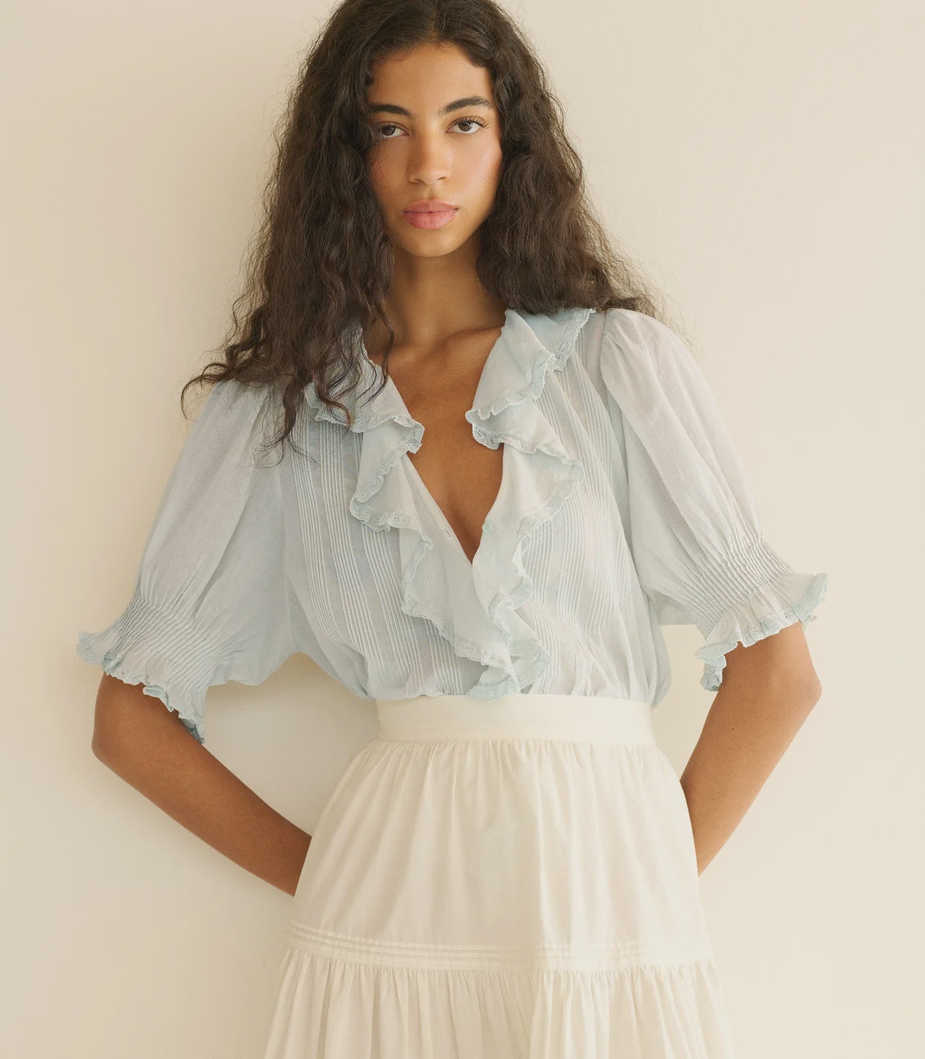 DÔEN Henri Top in Alice Blue