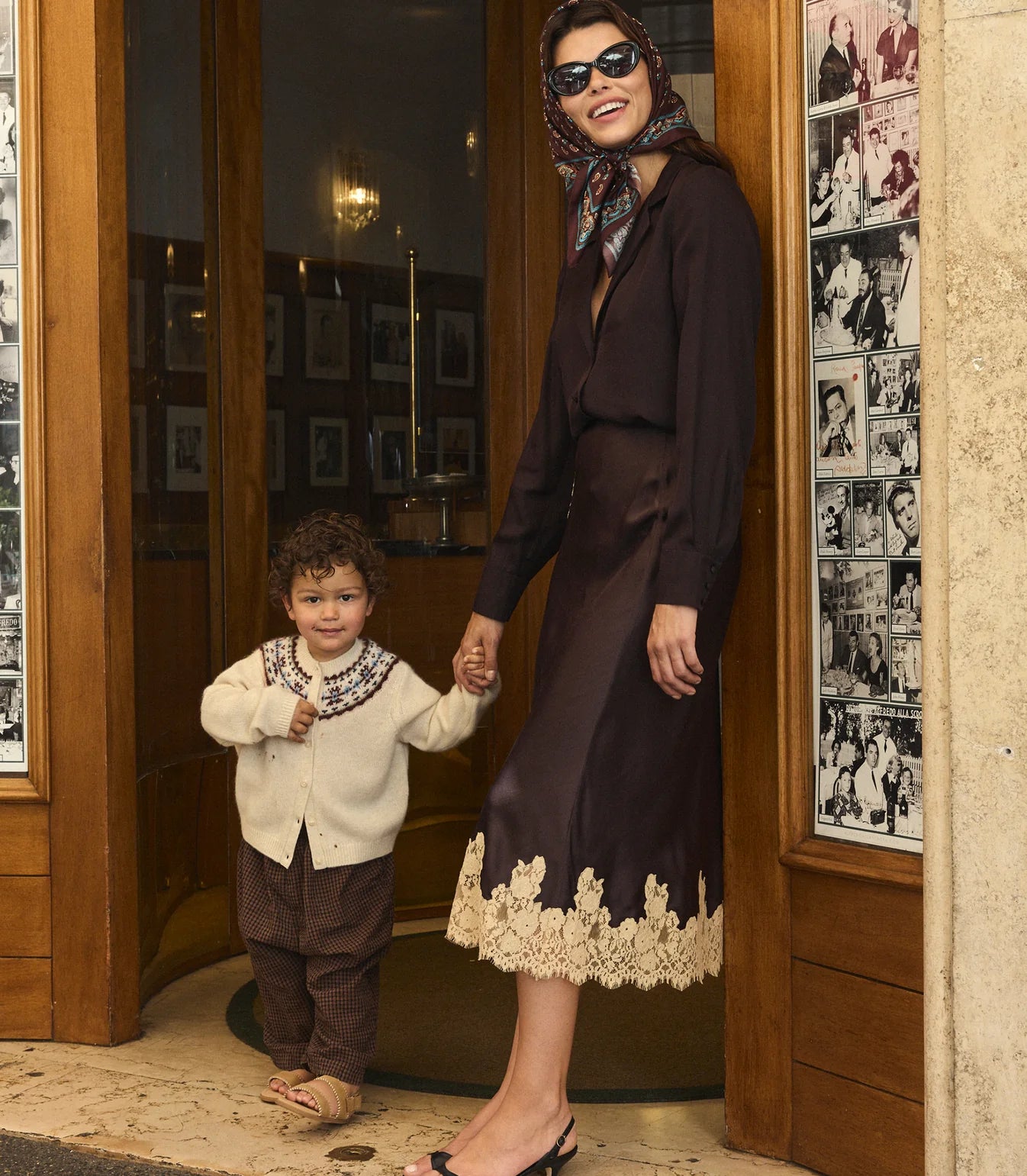 DÔEN Elowen Skirt - Equestrian Brown with Cream Lace