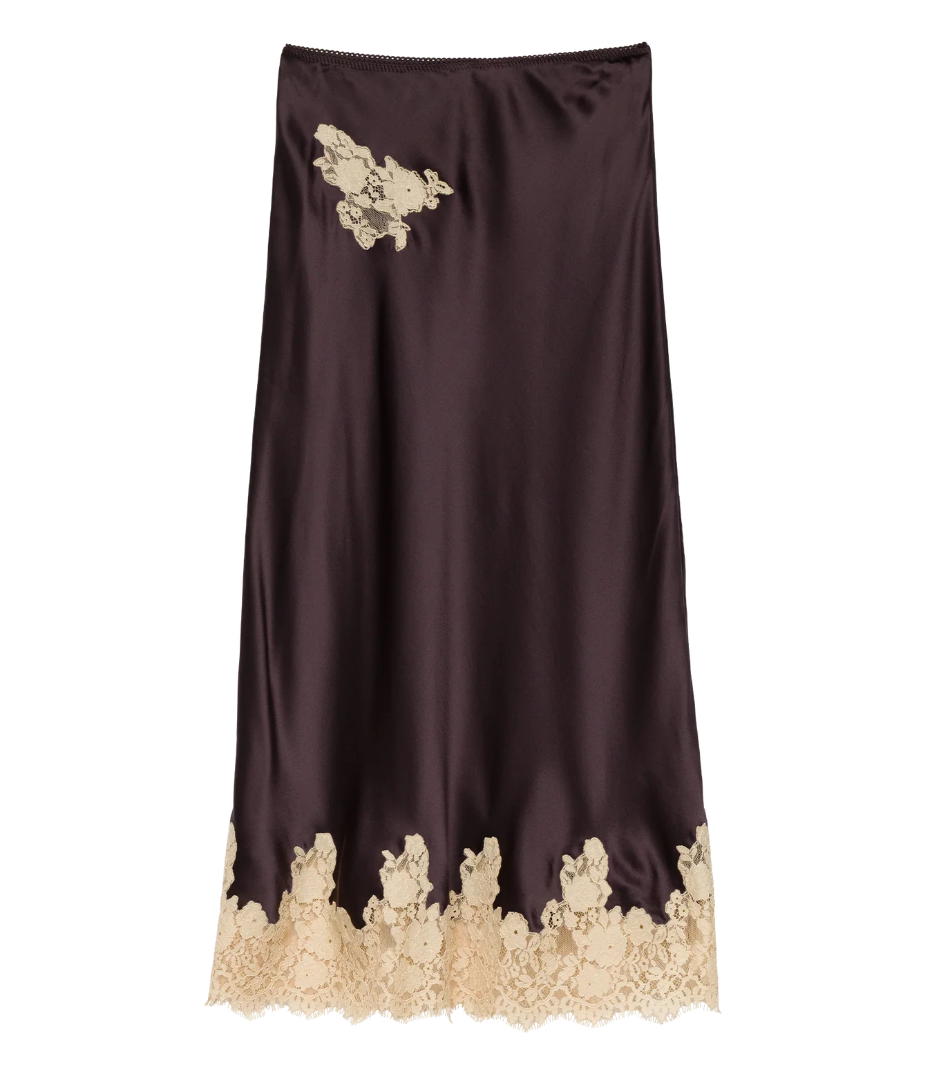 DÔEN Elowen Skirt - Equestrian Brown with Cream Lace