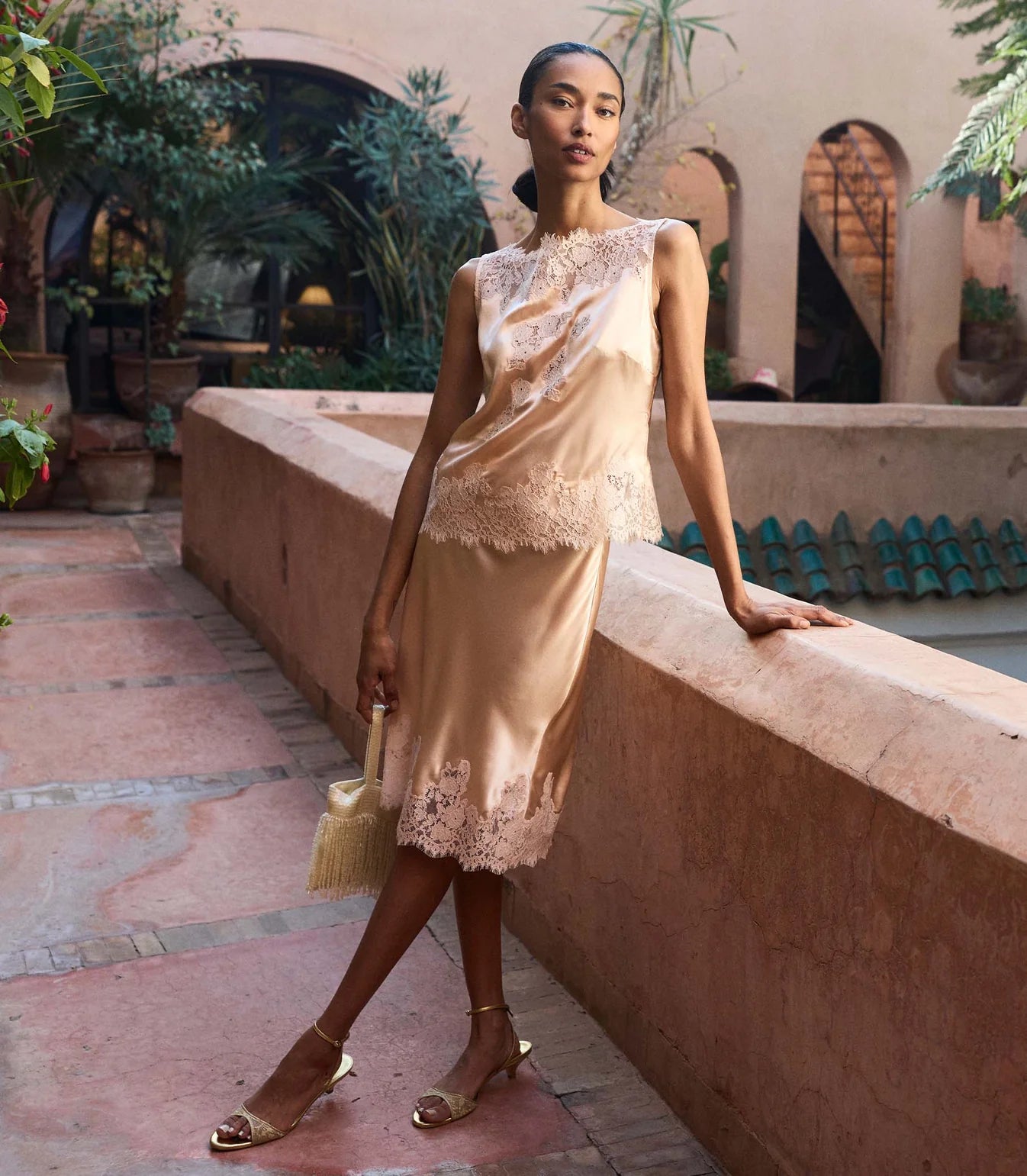 DÔEN Elowette Skirt in Peach Sorbet