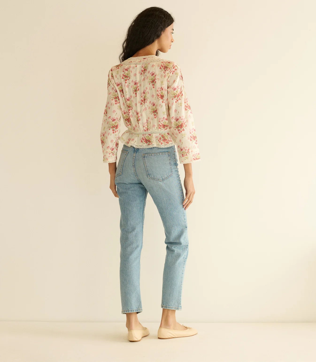 DÔEN Hillhock Top in Ivory Lantana Floral