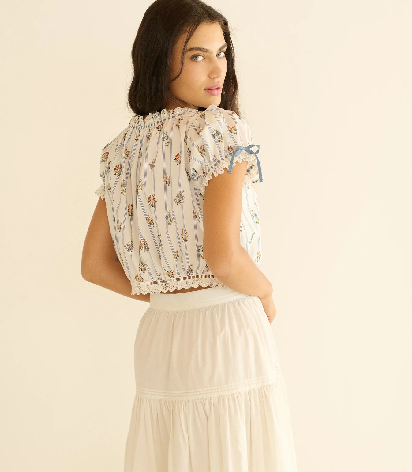 DÔEN Nera Top in Fleurs De Bordeaux