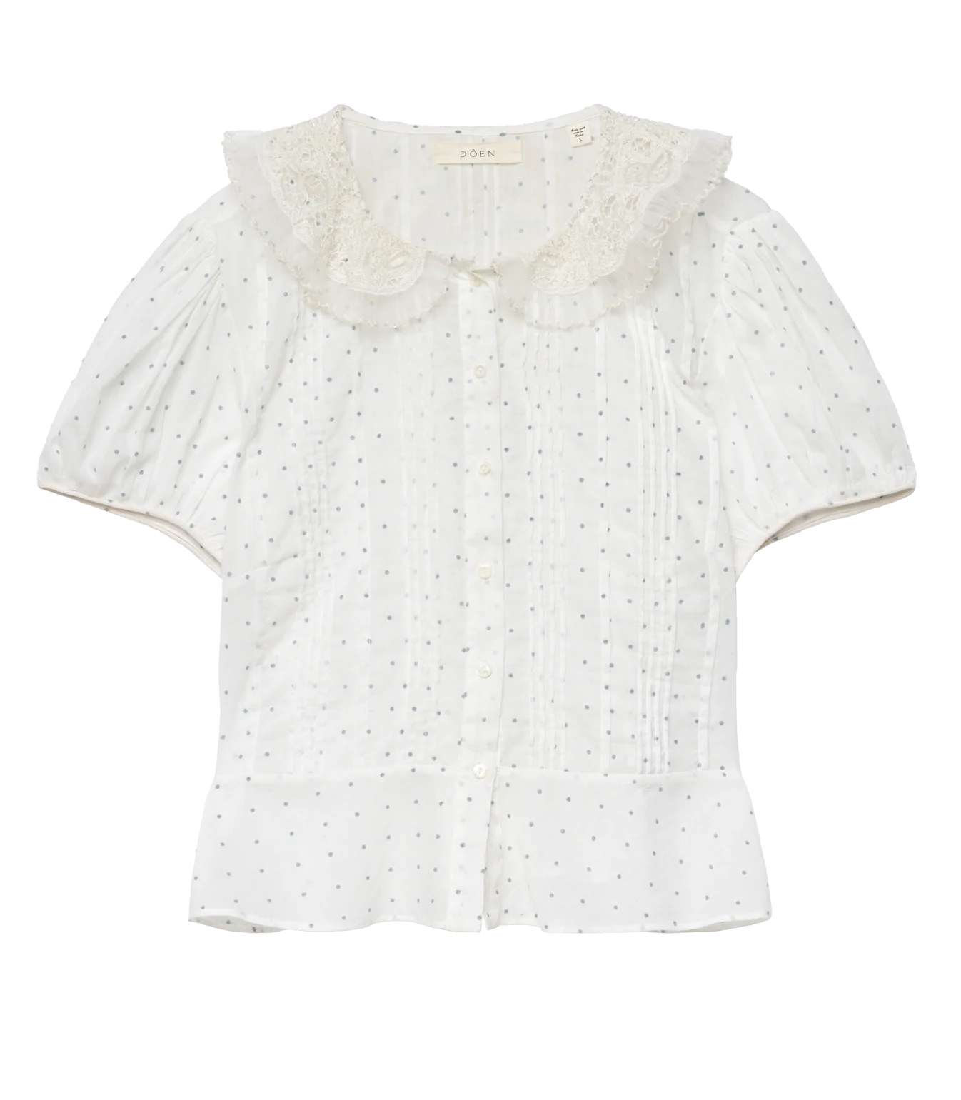 DÔEN Oleta Top in Salt Flock Dot