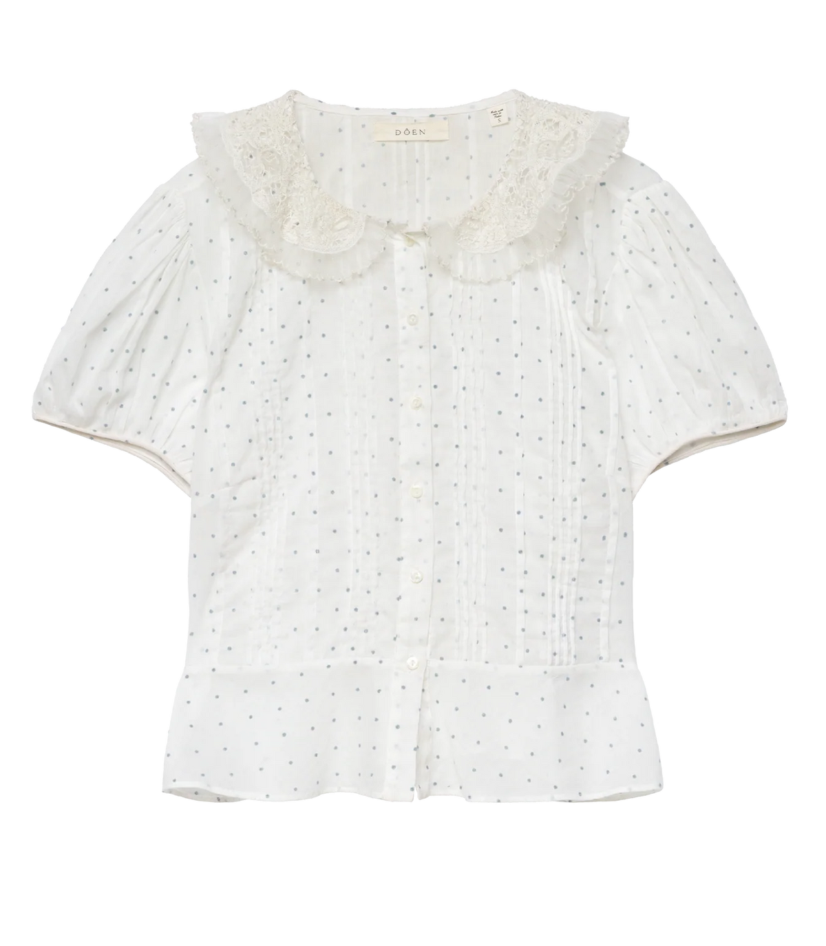 DÔEN Oleta Top in Salt Flock Dot