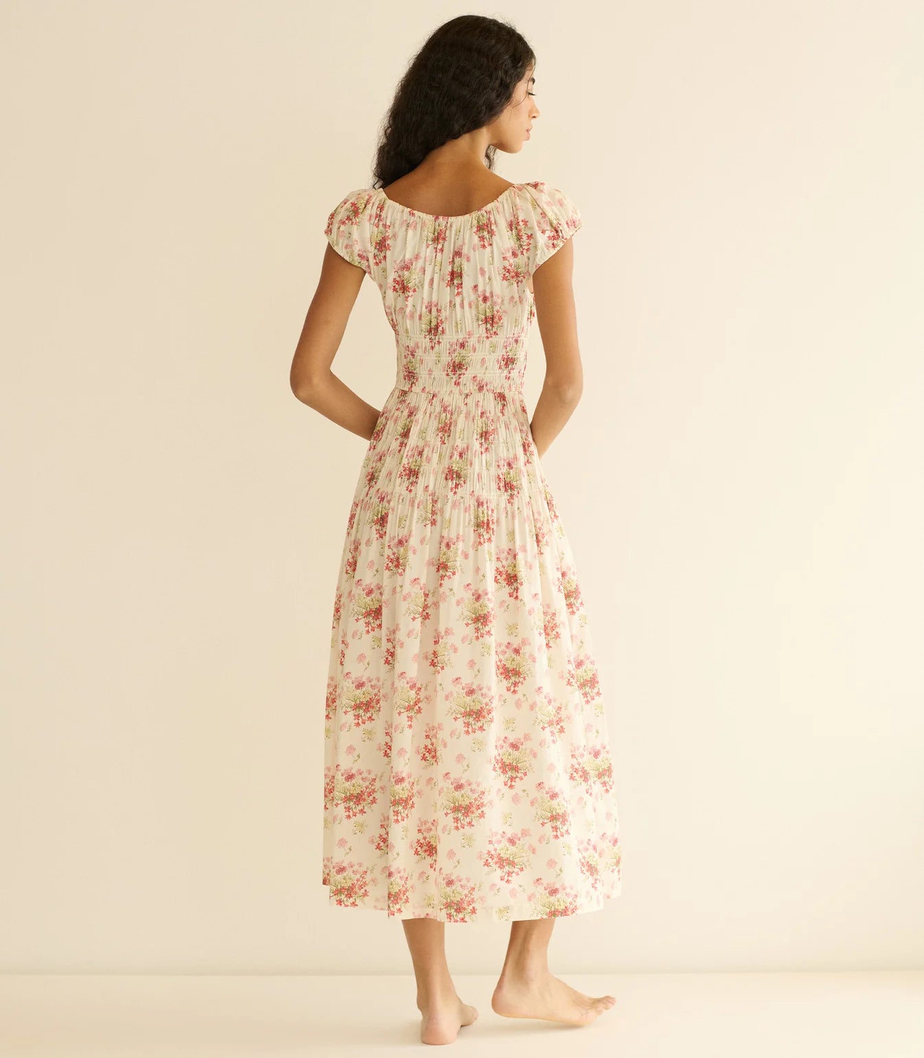 DÔEN Quinette Dress in Ivory Lantana Floral