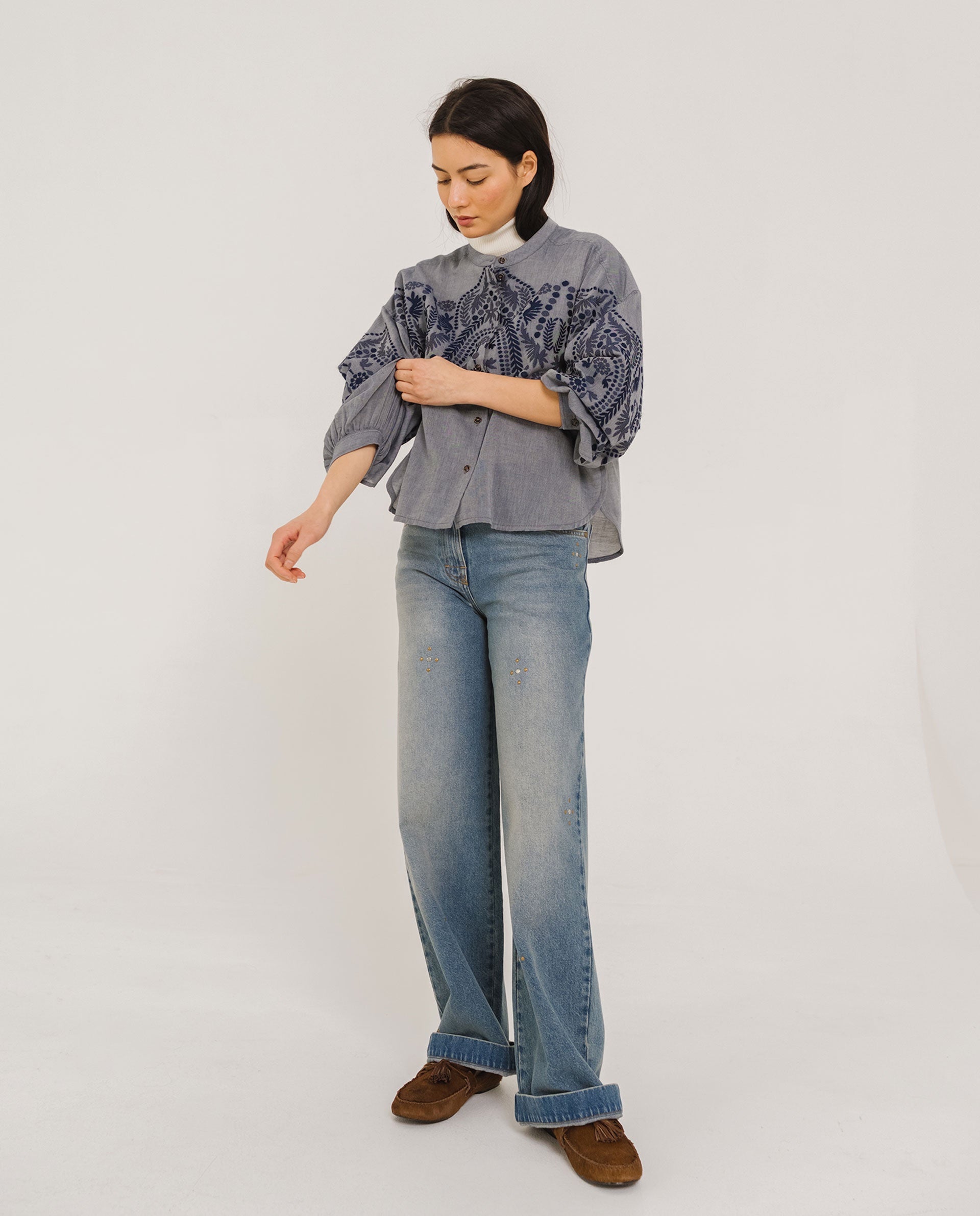 Tinsels Doha Lou Blouse in Navy