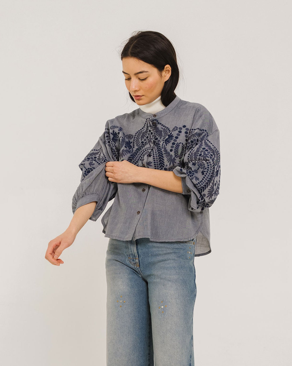 Tinsels Doha Lou Blouse in Navy