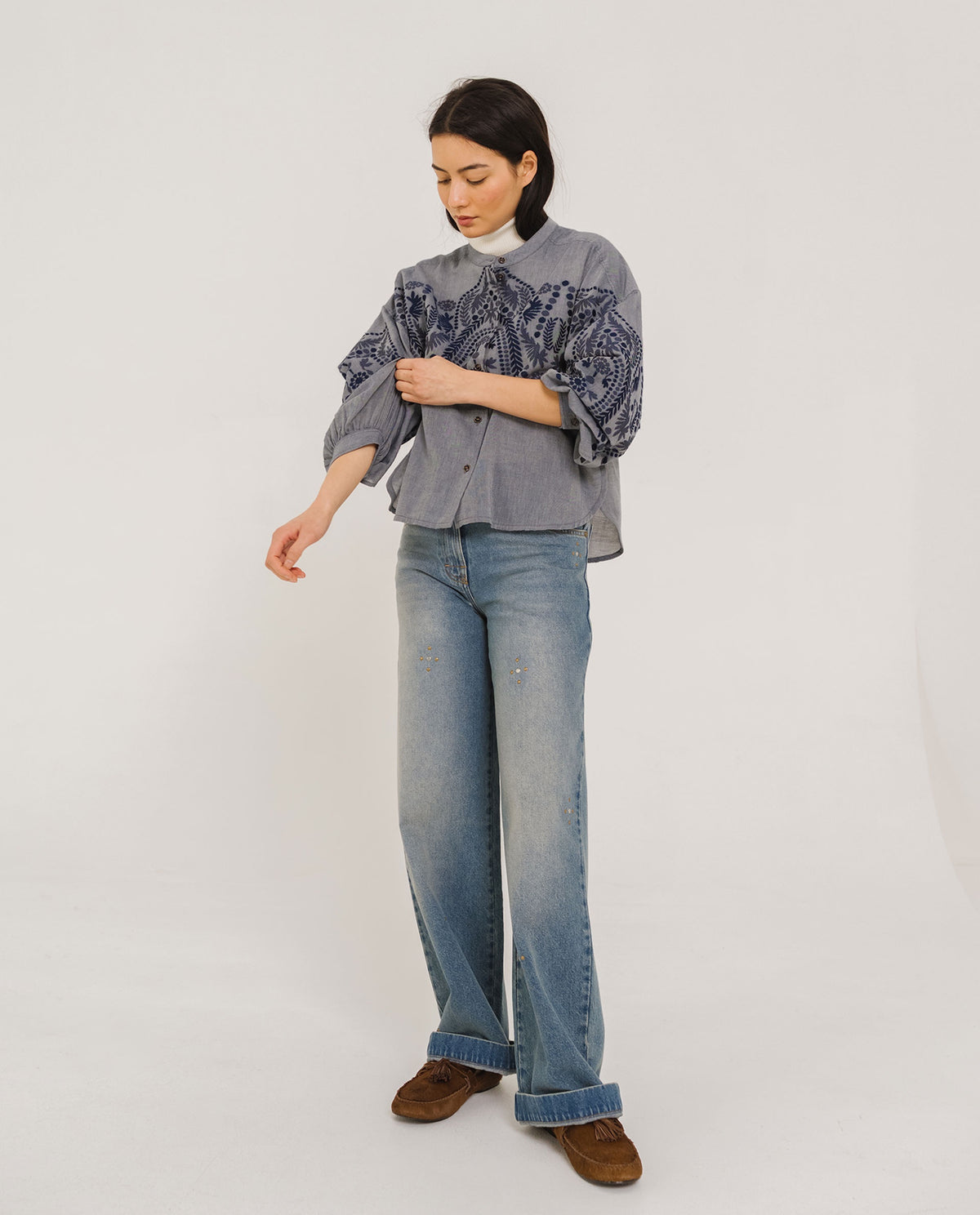 Tinsels Doha Lou Blouse in Navy