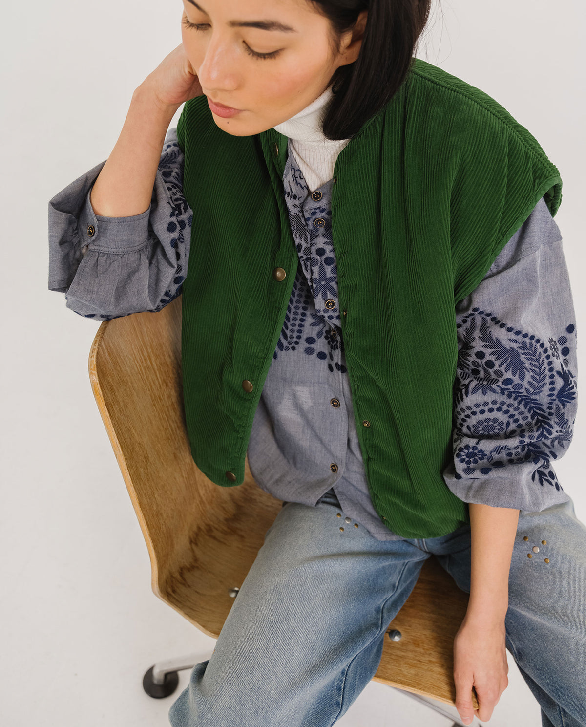 Tinsels Doha Lou Blouse in Navy