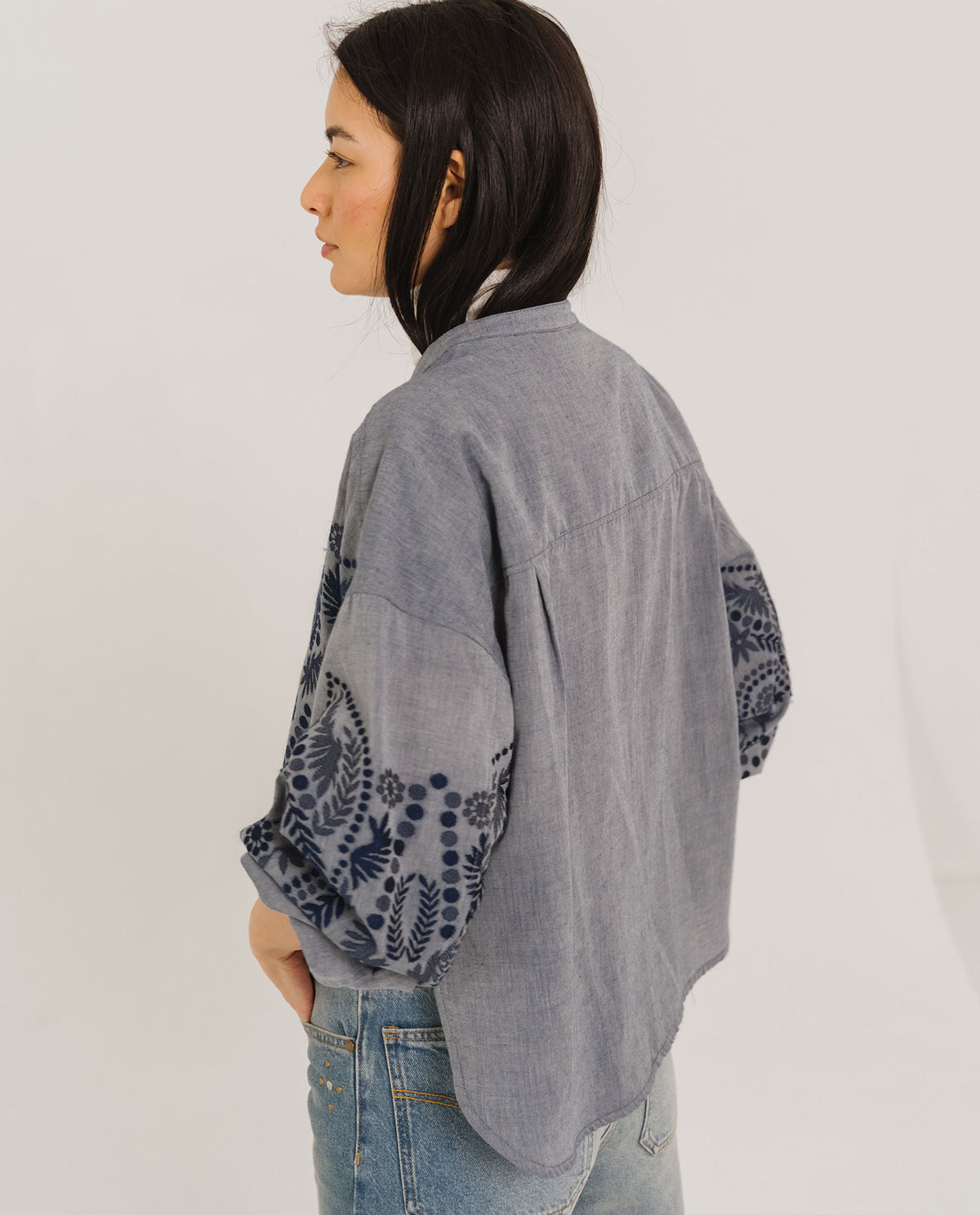 Tinsels Doha Lou Blouse in Navy