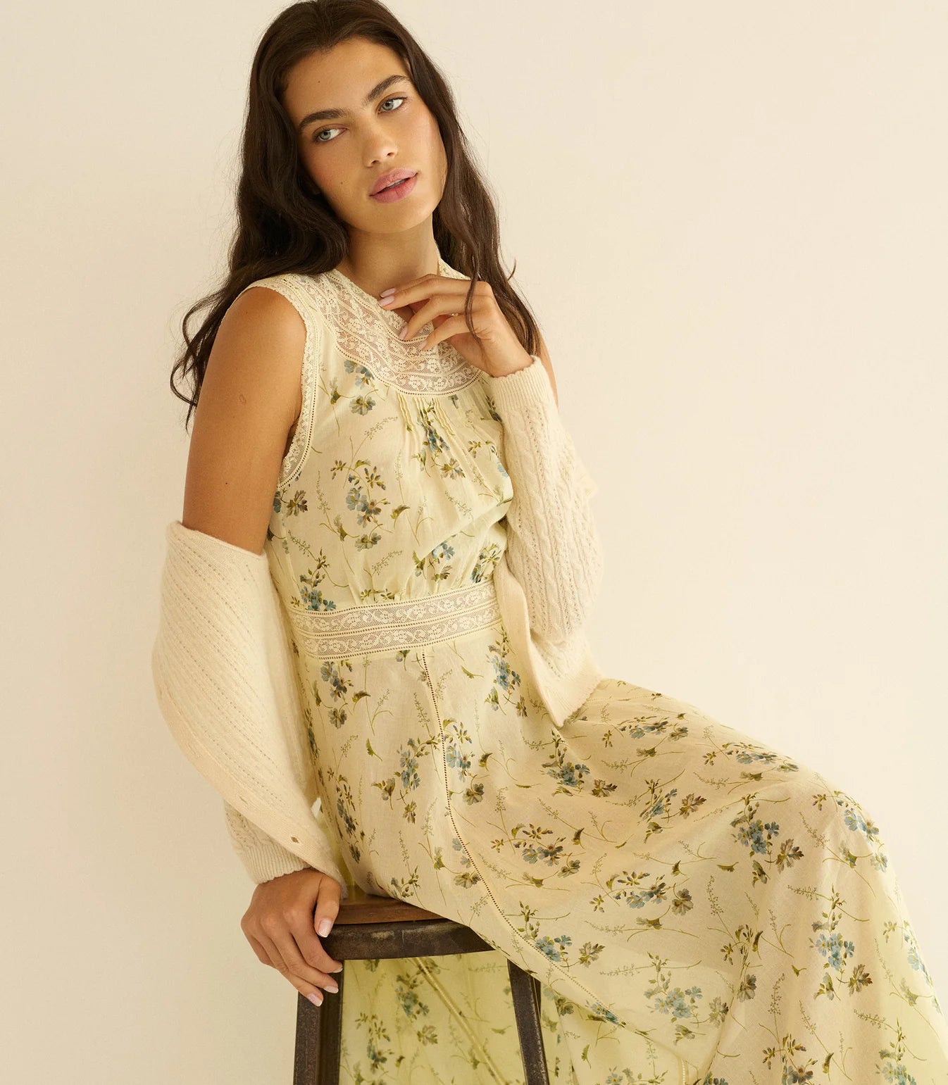 DÔEN Liliane Midi Dress in Sunshine Prairie Rose