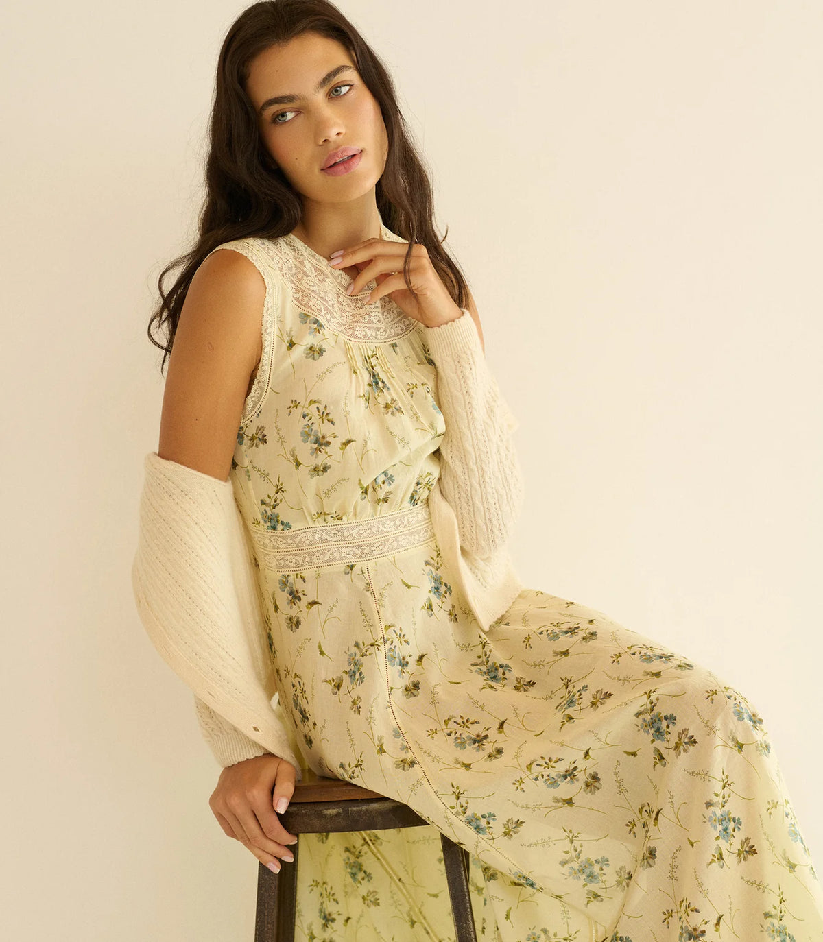 DÔEN Liliane Midi Dress in Sunshine Prairie Rose