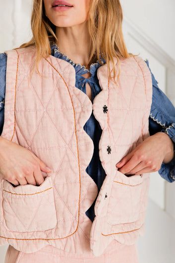 BONTE Estelle Gilet in Chalk Pink
