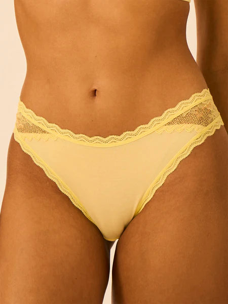Stripe & Stare Eco Lace Knicker - Lemon Zest