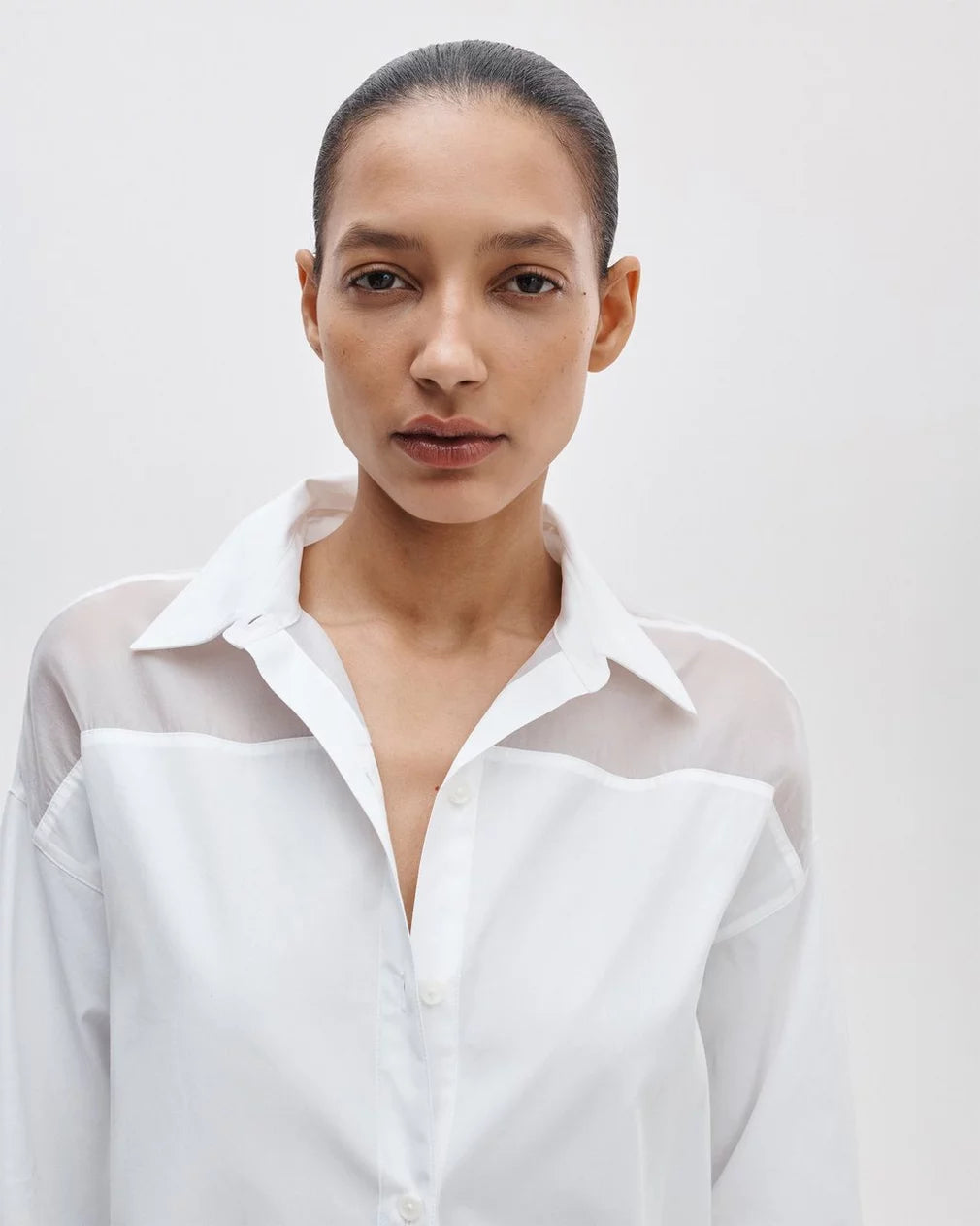 Rag & Bone Elly SS Shirt – White Cropped Cotton Poplin