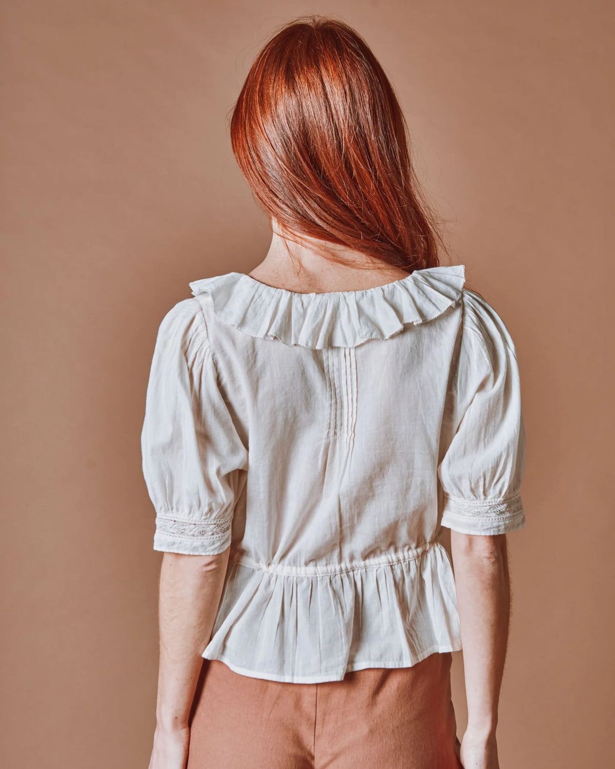 Emile & Ida Damoiseau Vintage Blouse in  Creme