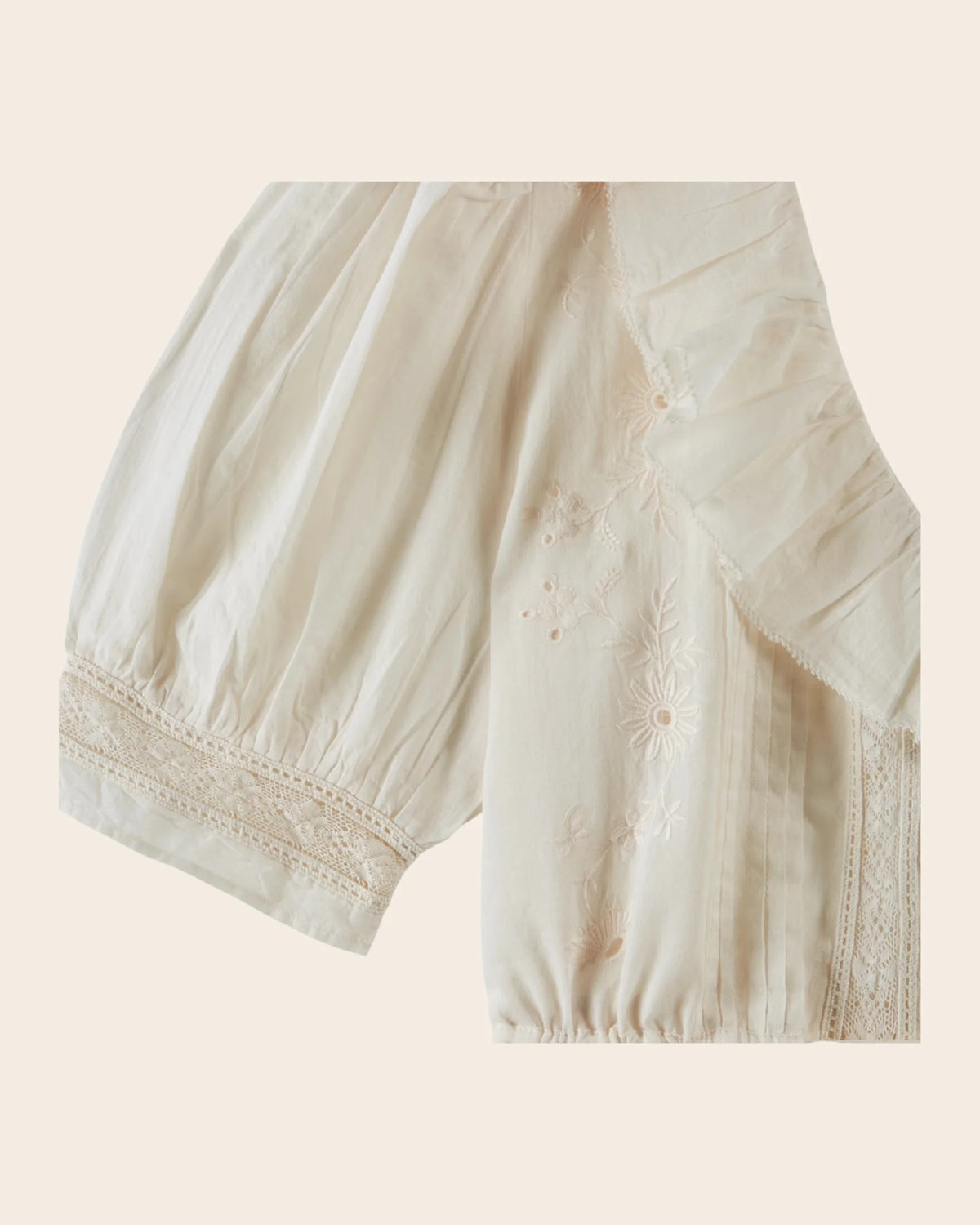 Emile & Ida Damoiseau Vintage Blouse in  Creme
