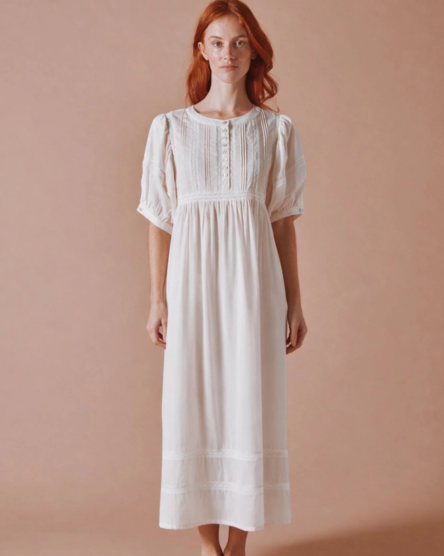Emile & Ida Daniela Dress in Creme