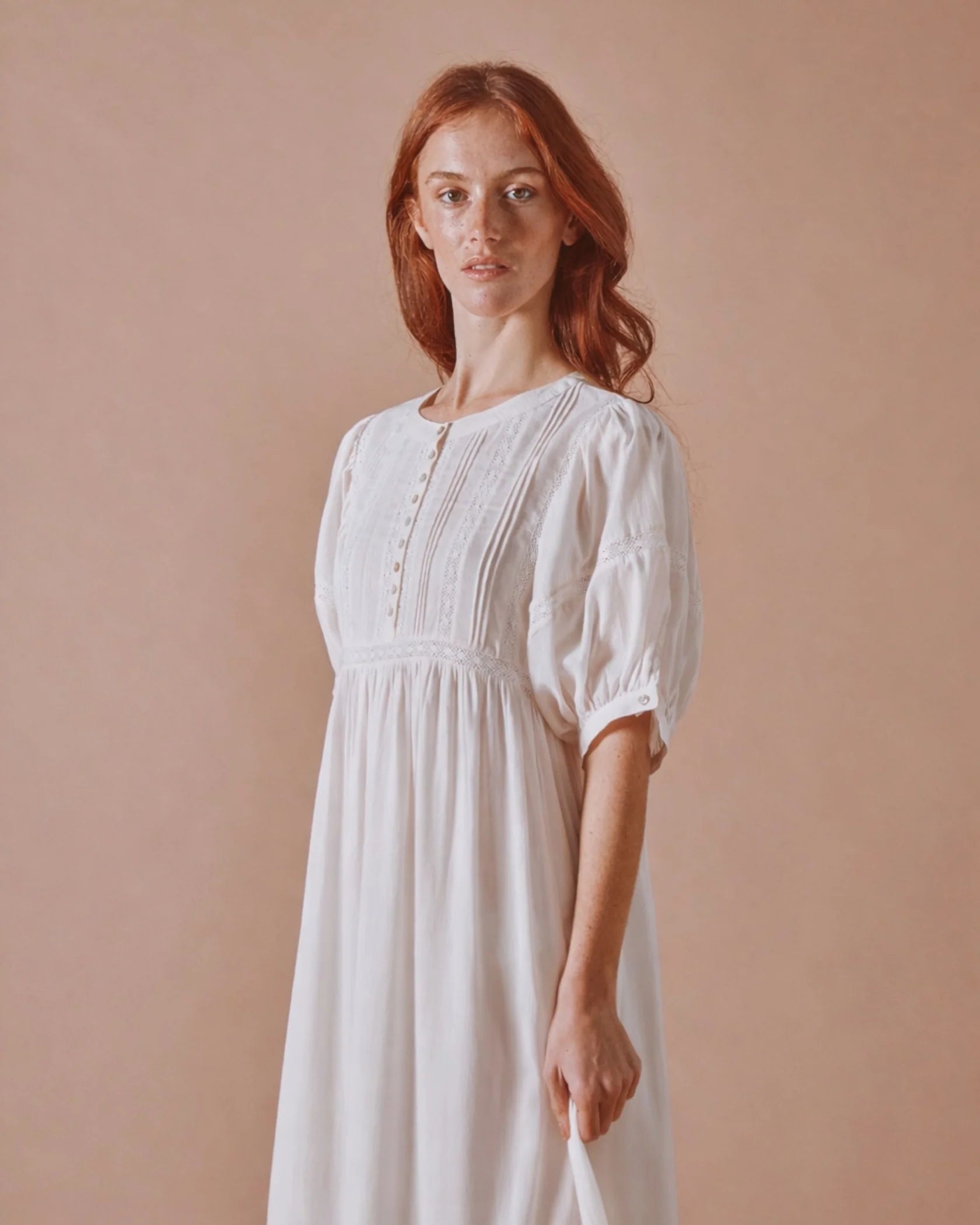 Emile & Ida Daniela Dress in Creme