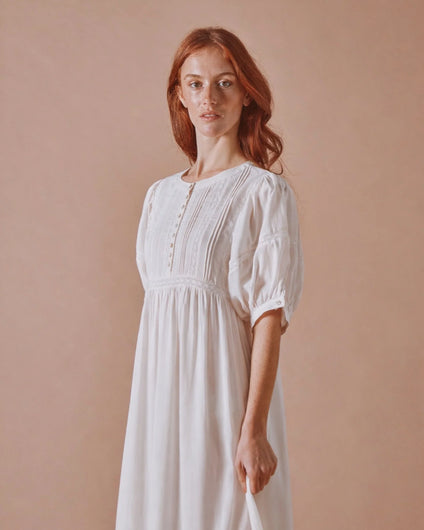 Emile & Ida Daniela Dress in Creme