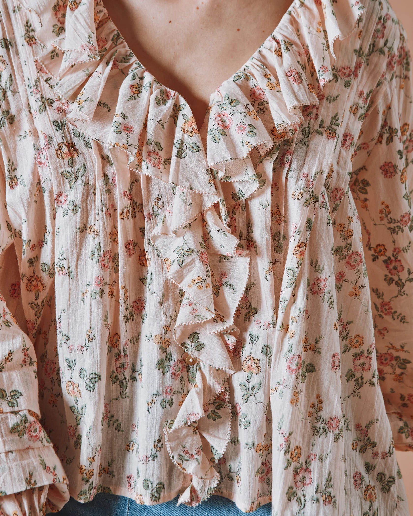 Emile & Ida Denise Blouse in Rose Bush