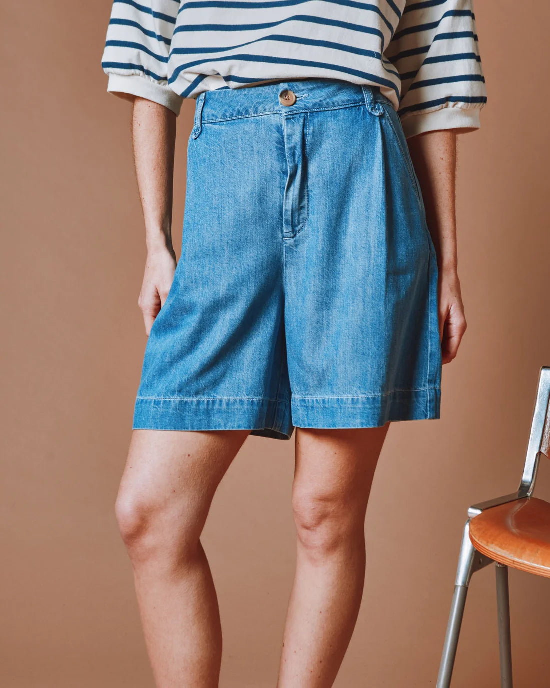 Emile & Ida Derek Bermuda Shorts in Denim