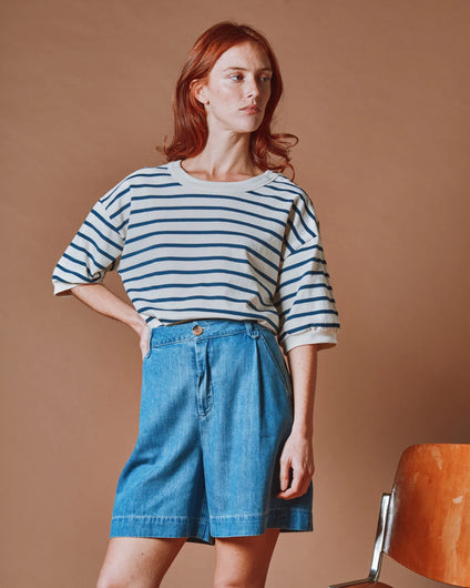 Emile & Ida Derek Bermuda Shorts in Denim