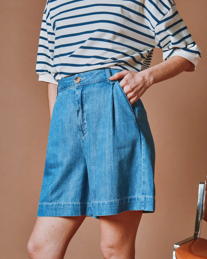 Emile & Ida Derek Bermuda Shorts in Denim