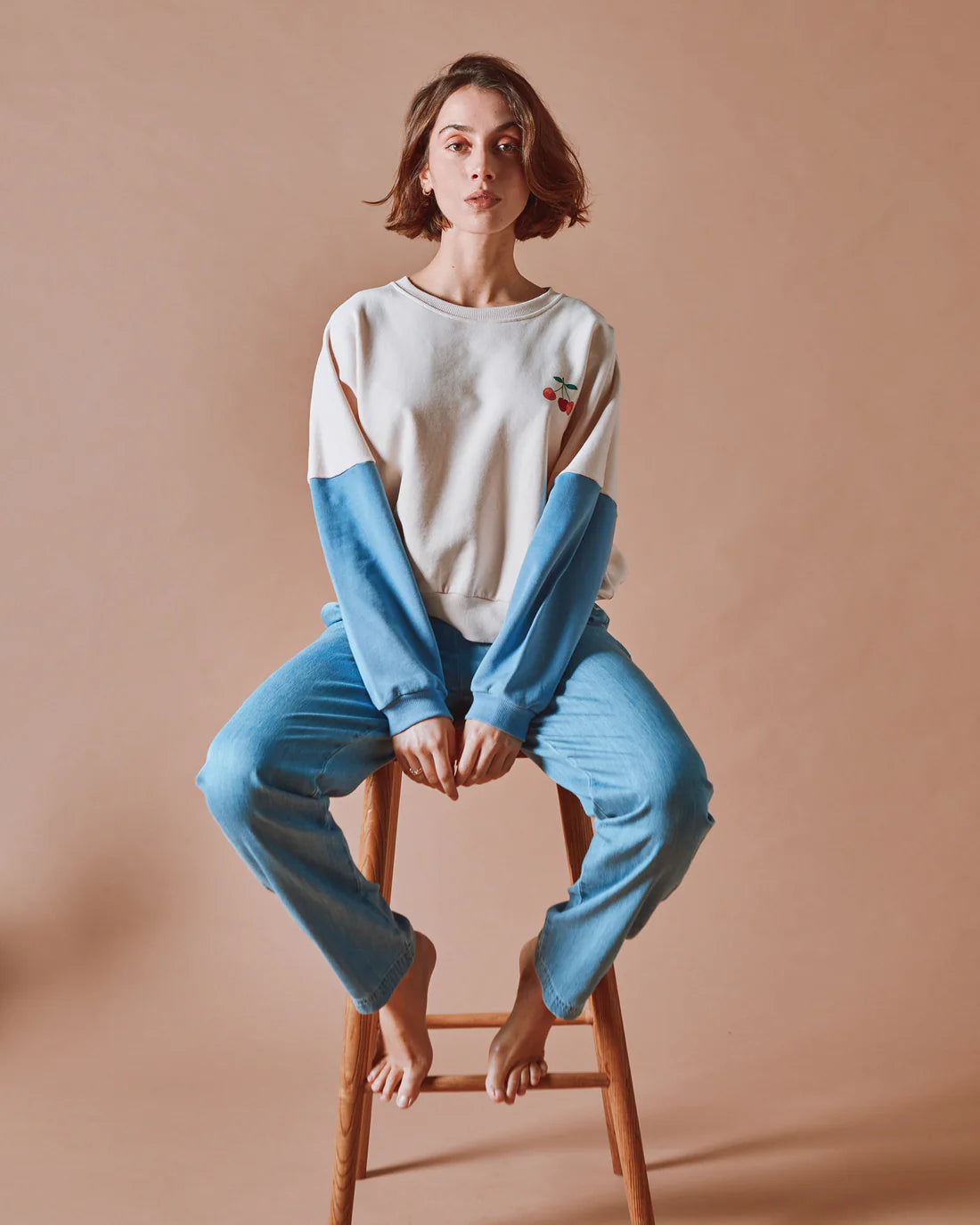 Emile & Ida Dice Sweatshirt in Creme