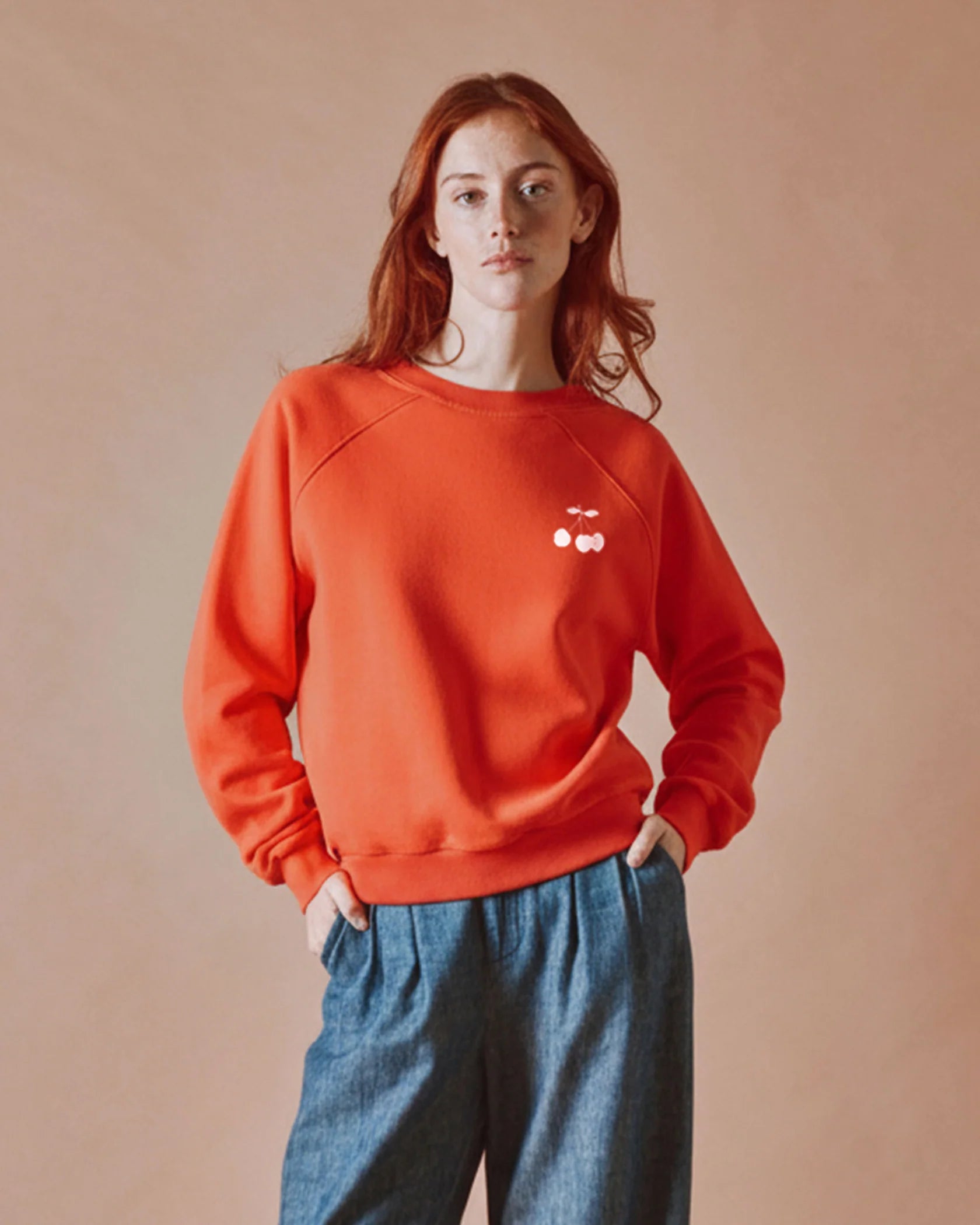 Emile & Ida Dips Sweatshirt in Poppy