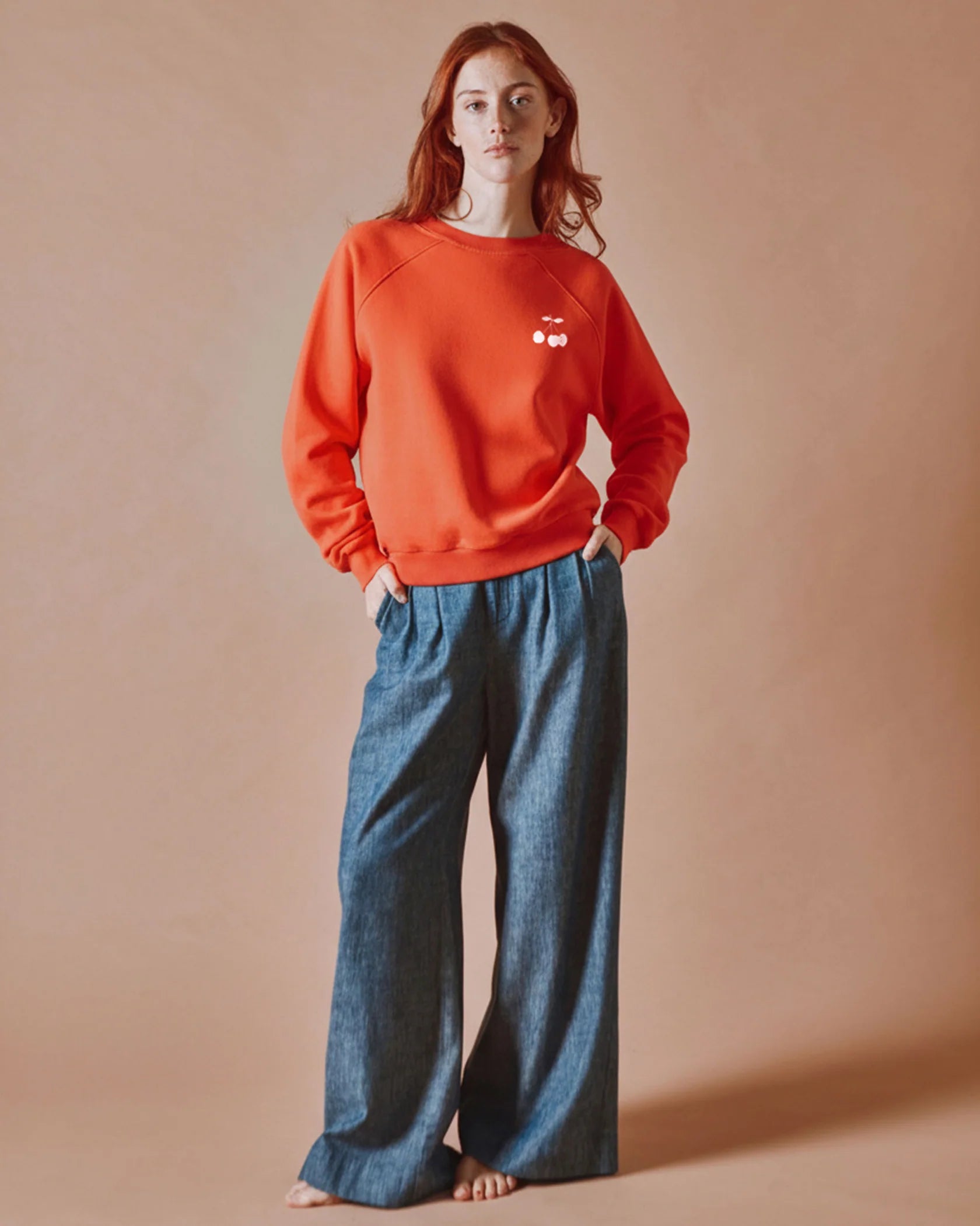 Emile & Ida Dips Sweatshirt in Poppy