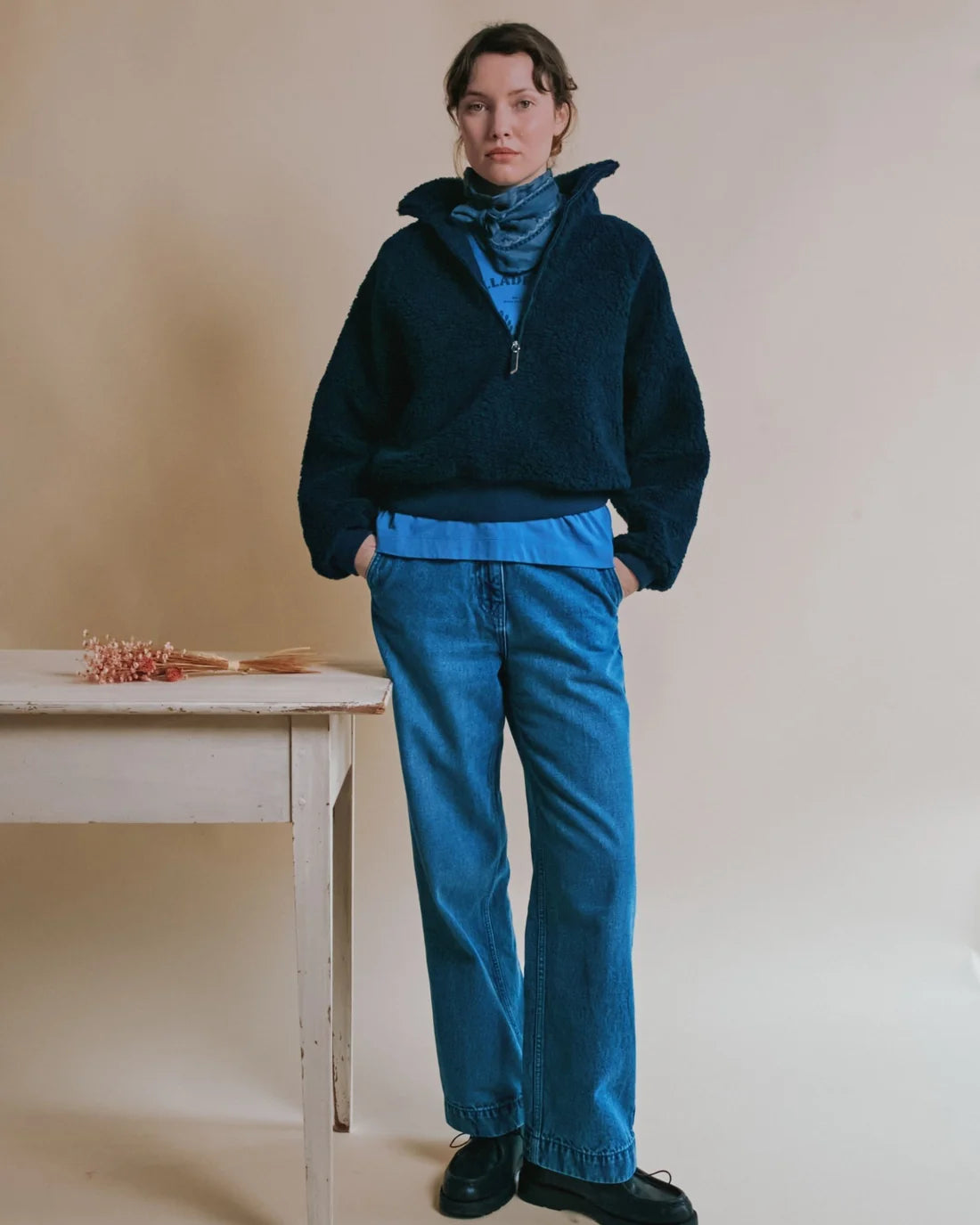 Emile & Ida Ecaramel Zip Fleece - Midnight