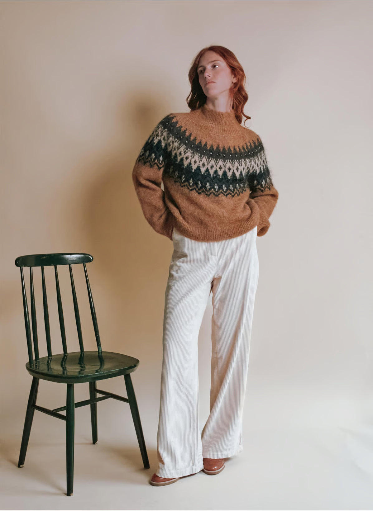 Emile & Ida Ecrin Jacquard Knit - Caramel