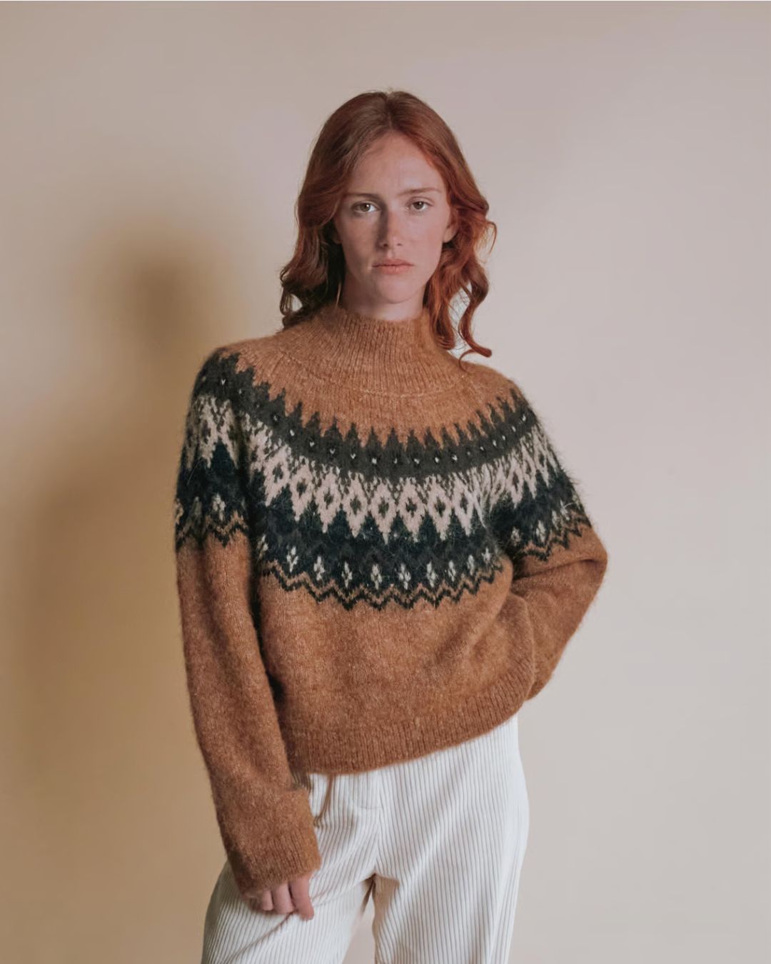 Emile & Ida Ecrin Jacquard Knit - Caramel