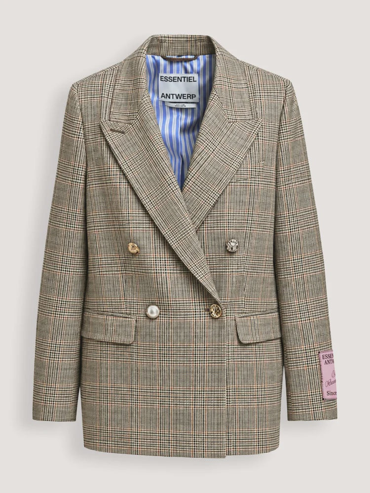 Essentiel Antwerp Kit Double Breasted Blazer - Brown Sugar