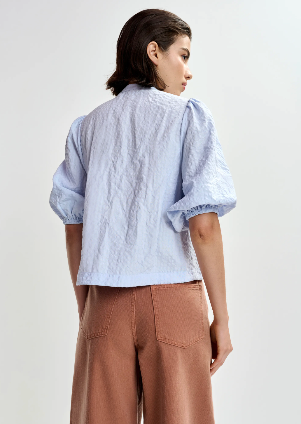 Essentiel Antwerp Jaiden Embellished Shirt in Nile Blue