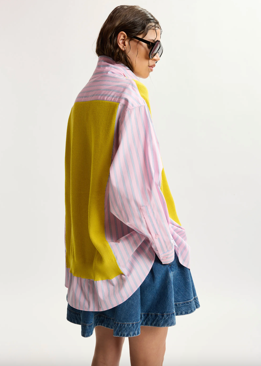 Essentiel Antwerp Jit Knit Combo Shirt - Amalfi Lemon