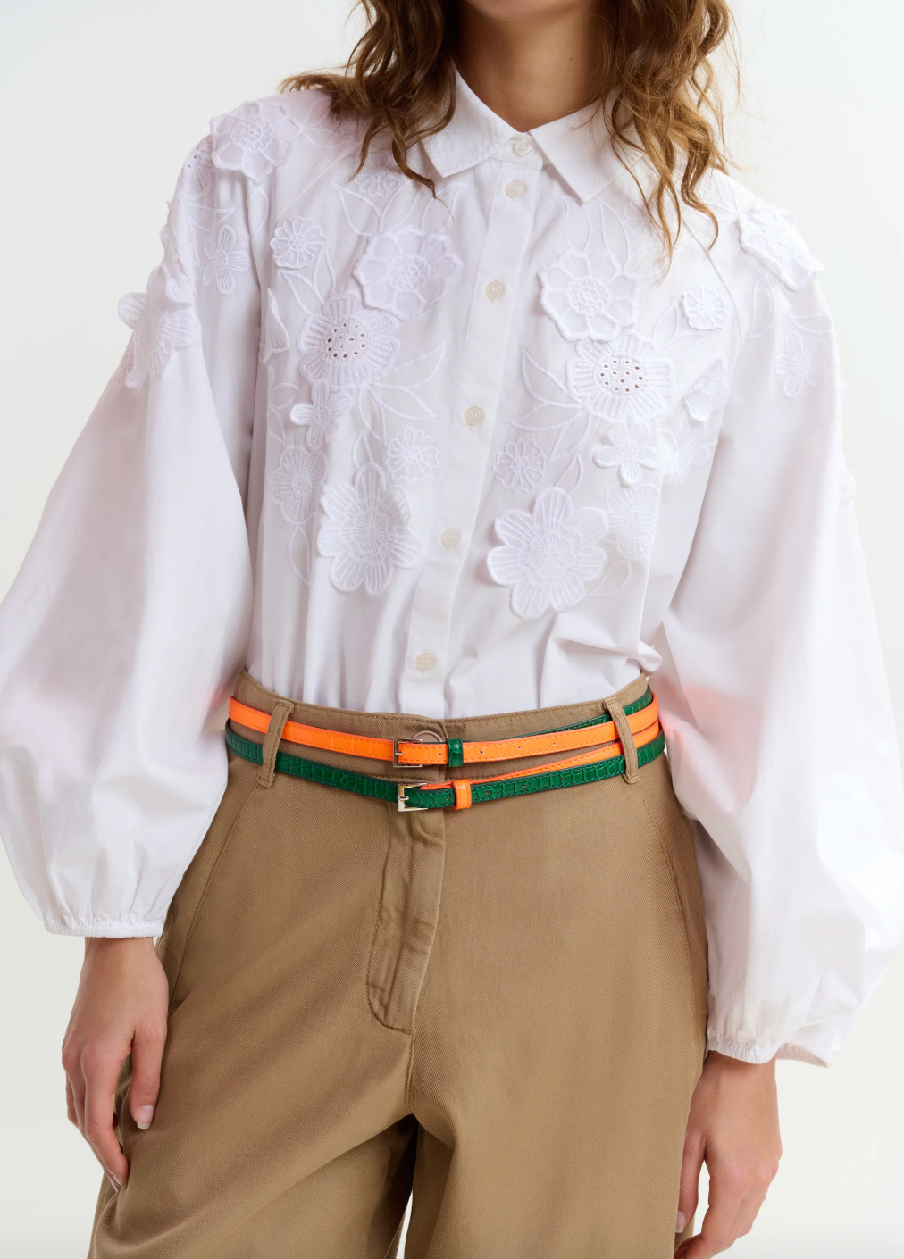Essentiel Antwerp Joella Applique Flower Shirt in White