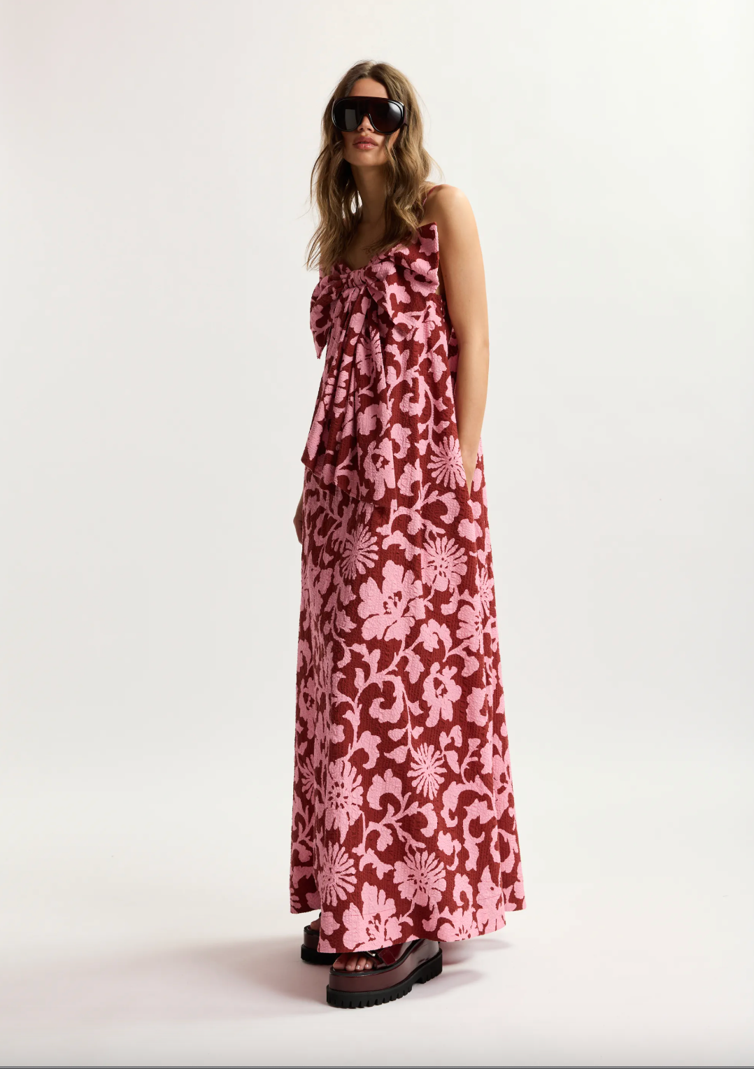 Essentiel Antwerp Johnson Large Bow Dress - Faded Pink